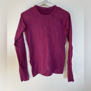 Lululemon Run Swiftly Long Sleeve, thicker material for cold weather.